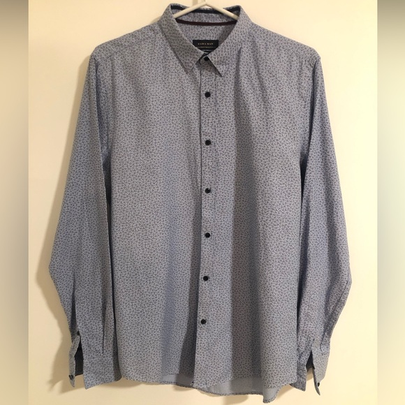Zara Speckled Blue Dress Shirt - Picture 2 of 2
